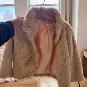 Women's Faux Fur Jacket - Cream